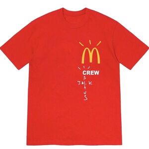 NEW! Travis Scott x Mcdonald's Crew Tee Red - Size Medium